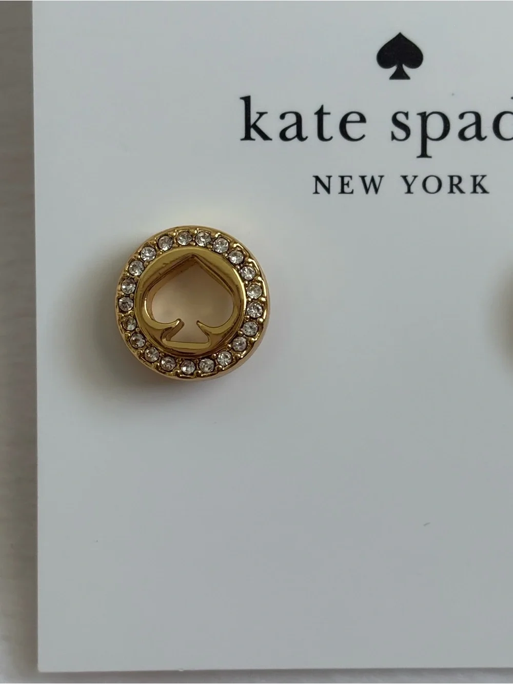 Kate Spade Spot The Spade Gold Pave Halo Stud Earrings
